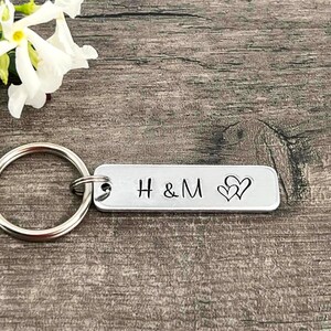 Couples Keyring, Initial Keyring, Boyfriend Girlfriend Gift, Valentine's Wedding, Anniversary Gift image 5