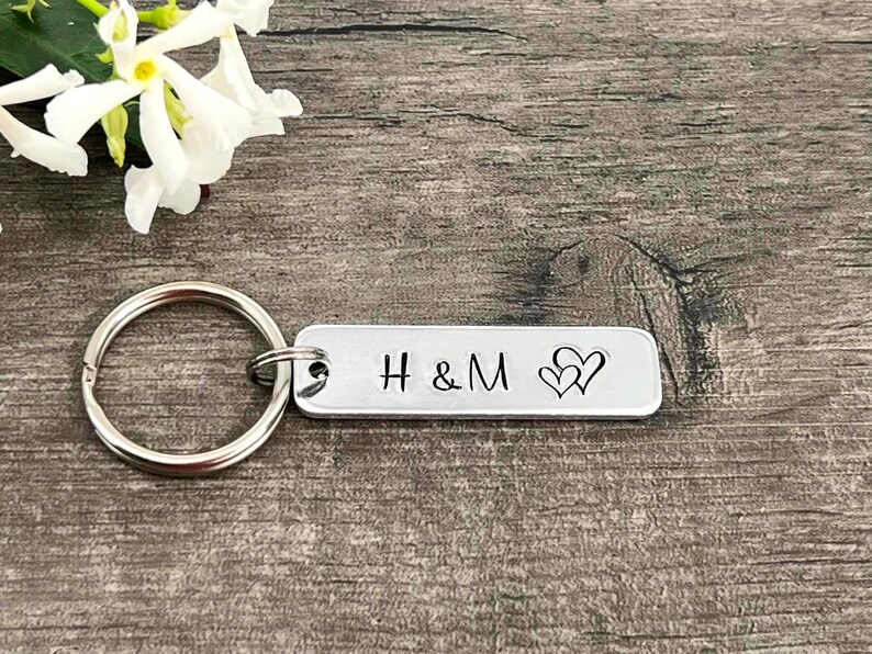 Couples Keyring, Initial Keyring, Boyfriend Girlfriend Gift, Valentine's Wedding, Anniversary Gift image 5