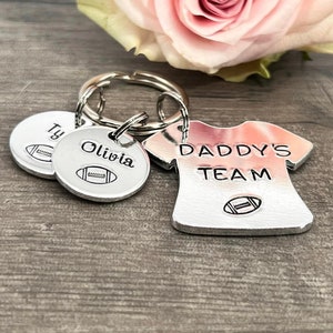 Daddy Gift, Daddy's Team, Personalised Rugby Player Keyring, Father's Day Gift image 3