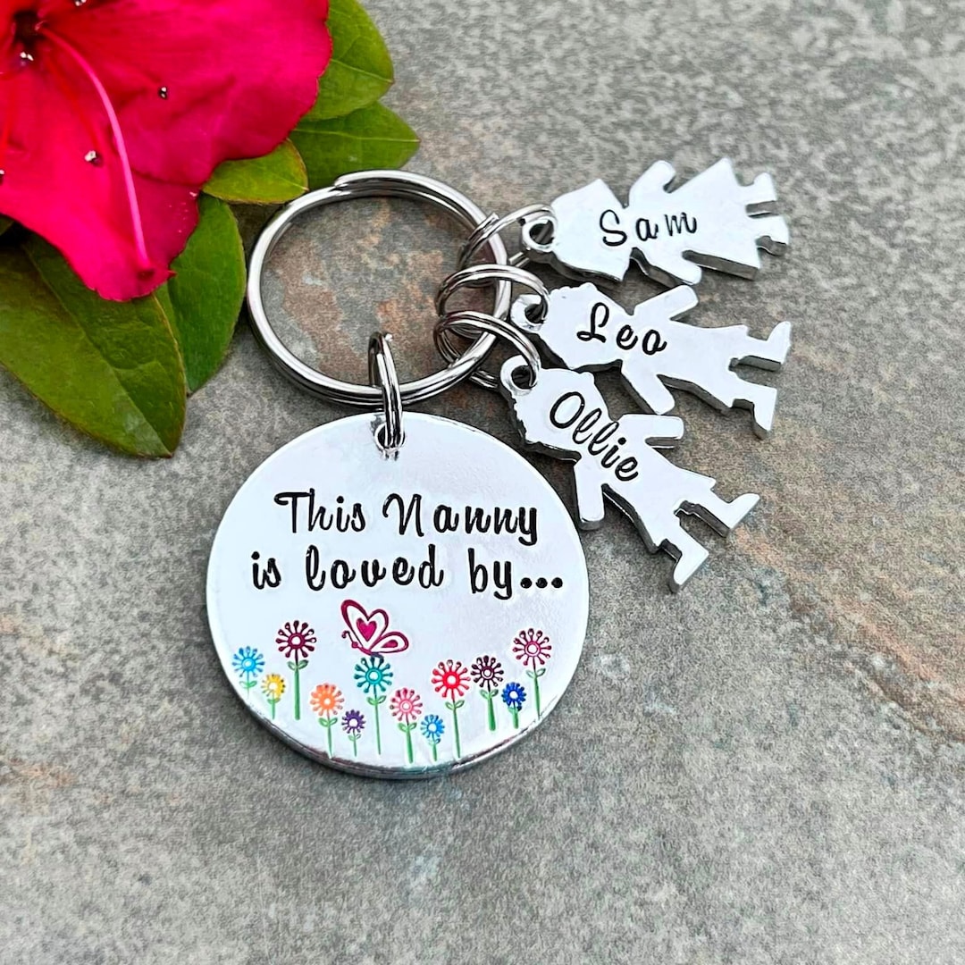 Key Rings Nanny Personalised Nanny Keyring, Grandma Granny Mummy Gift, This Nanny is ...