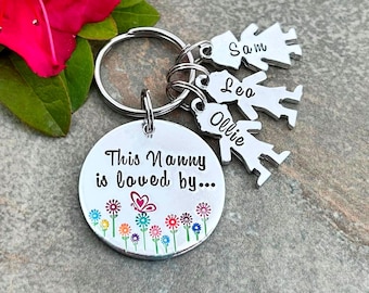 Personalised Nanny Keyring, Grandma Granny Mummy Gift, This Nanny Is Loved By, Mother's Day Gift