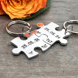 Couples Gift, Puzzle Keyring, Special Date Personalised Keyring, Relationship, Wedding, Anniversary, Valentines Gift image 5