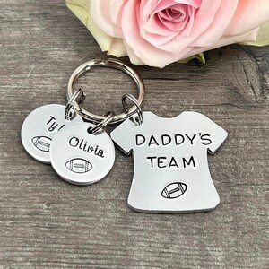 Daddy Gift, Daddy's Team, Personalised Rugby Player Keyring, Father's Day Gift image 4