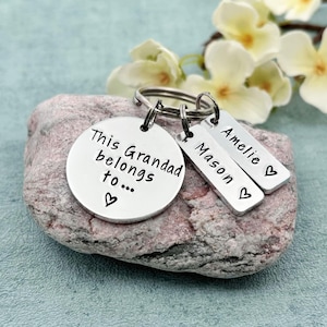 This Grandad Belongs To Keyring, Grandad Personalised Keyring, Father&#39;s Day Gift