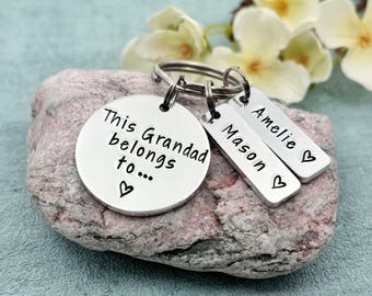 This Grandad Belongs To Keyring, Grandad Personalised Keyring, Father's Day Gift