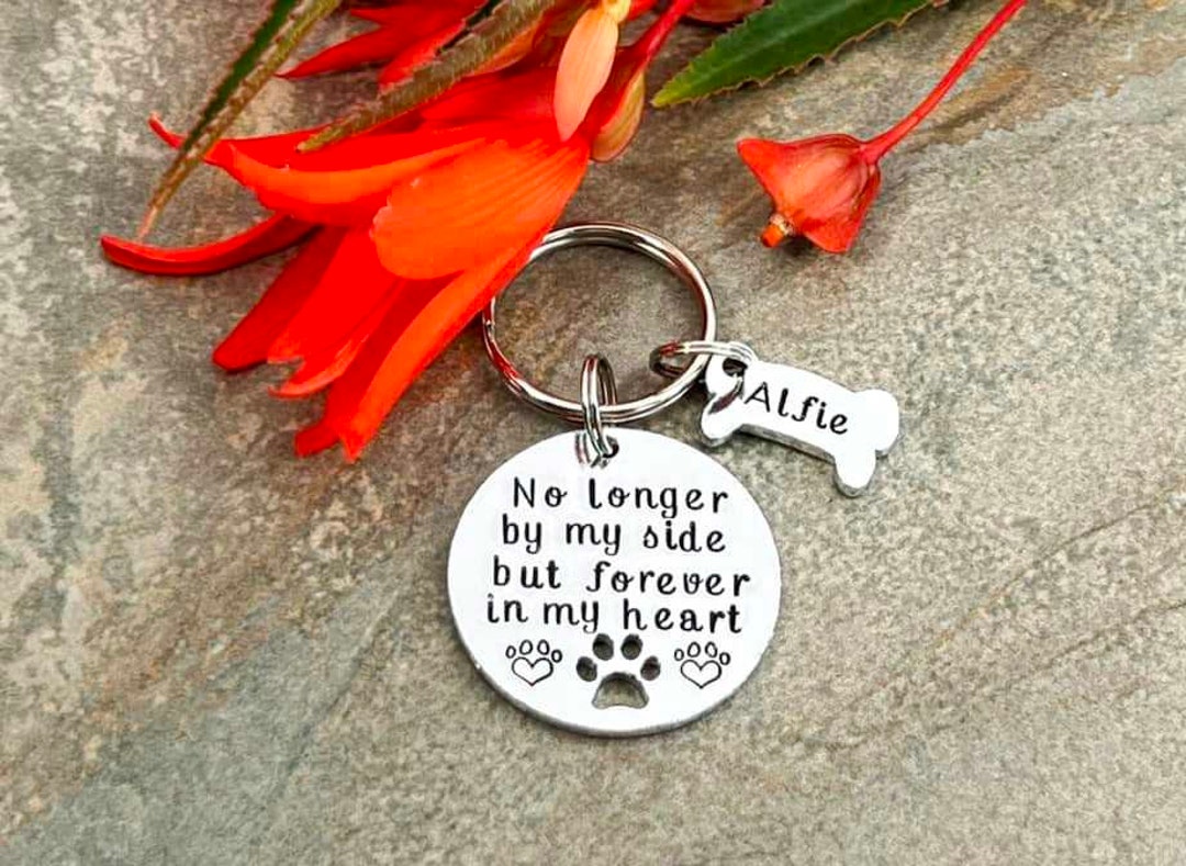 Pet Memorial Keyring, Dog Loss Jewellery, No Longer by My Side