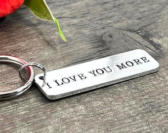 I Love You More Personalised Keyring, Boyfriend Girlfriend Valentine's Gift, Wedding Anniversary Gift