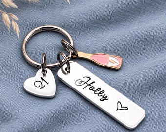 Girls 21st Birthday Gift, Personalised Birthday Keyring