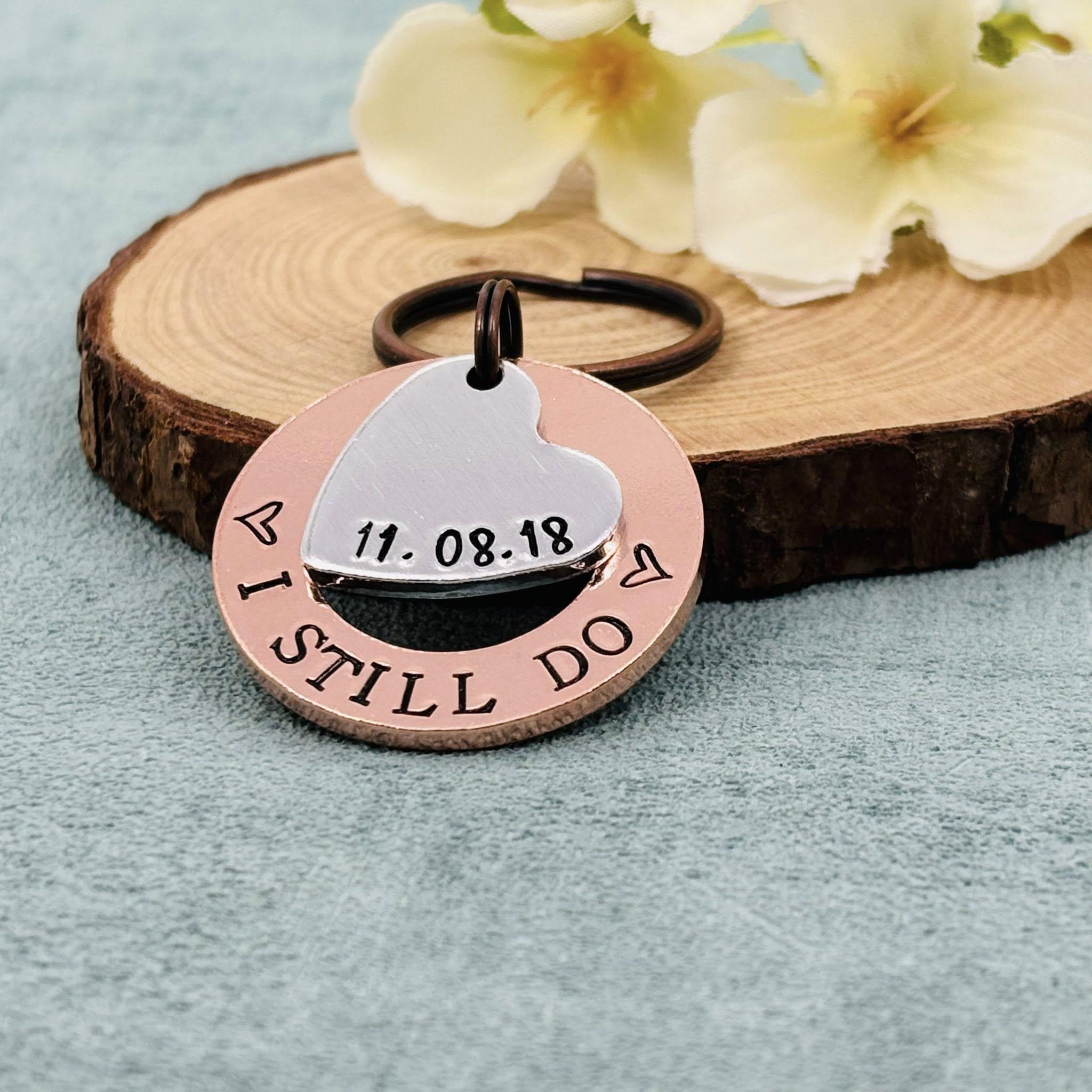 7th 22nd Wedding Anniversary Copper Keyring, I Still Do Gift - Etsy