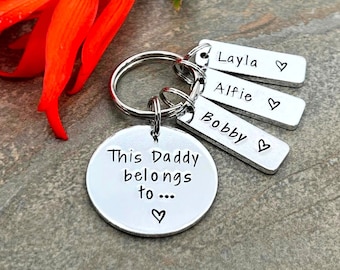 This Daddy Belongs To Keyring, Daddy Dad Personalised Keyring, Father's Day Gift