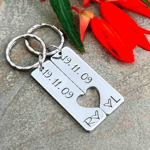 Couples Keyring, Personalised Special Date Gift, Relationship, Wedding, Anniversary, Valentine's Gift image 7