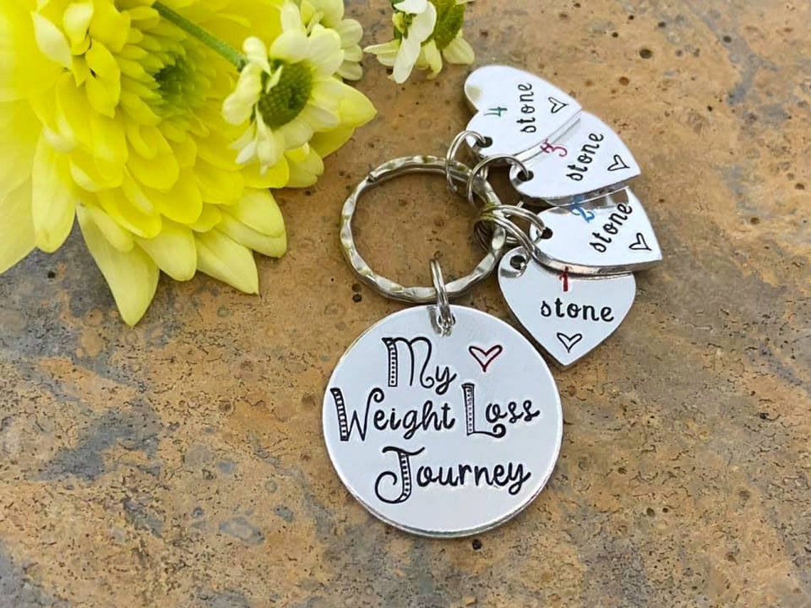 Weight Loss Keyring Keychain My Weight Loss Journey Hand
