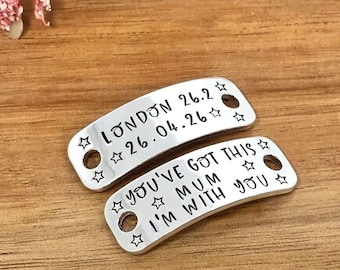 Personalised Trainer Tags for Runners, Custom Shoelace Charm, Unique Running Keepsake, Marathon Gift