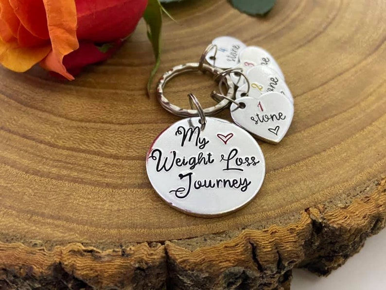 Weight Loss Keyring Keychain My Weight Loss Journey Hand