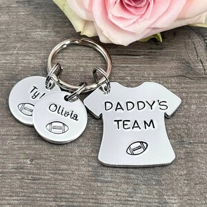 Daddy Gift, Daddy's Team, Personalised Rugby Player Keyring, Father's Day Gift