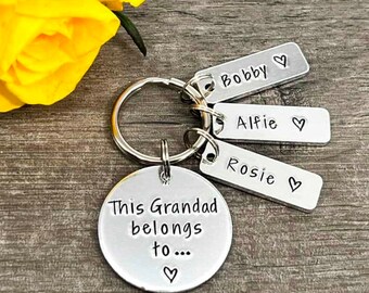 This Grandad Belongs To Keyring, Grandad Personalised Keyring, Father's Day Gift