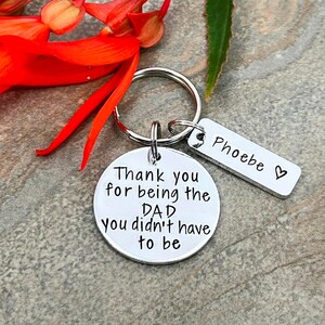 Stepdad Gift, Personalised Stepdad Keyring, Personalised Father's Day Gift