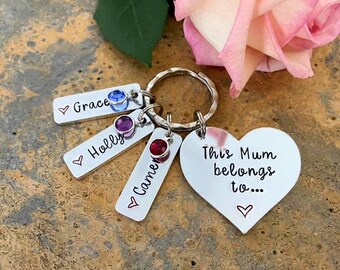 PERSONALISED MOTHERS DAY GIFT KEYRING DAY YOU BECAME MY MUMMY BIRTHDAY MUM 