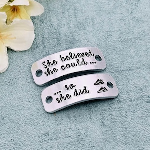 Personalised Trainer Tags, She Believed She Could So She Did, Running Shoe Tag, Marathon Running Gift