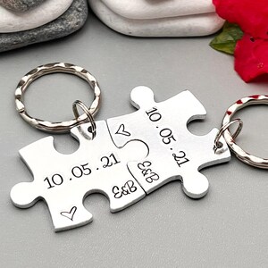 Couples Gift, Puzzle Keyring, Special Date Personalised Keyring, Relationship, Wedding, Anniversary, Valentines Gift image 5