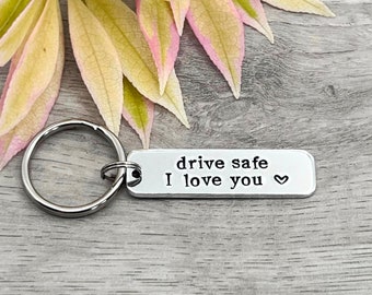 New Driver Keyring, Drive Safe Personalised Keyring, I Love You, Valentines Gift for Him, Couples Boyfriend Gift