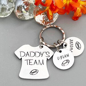 Daddy Gift, Daddy's Team, Personalised Rugby Player Keyring, Father's Day Gift