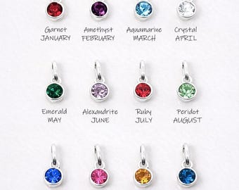 Sterling Silver Birthstone Charm