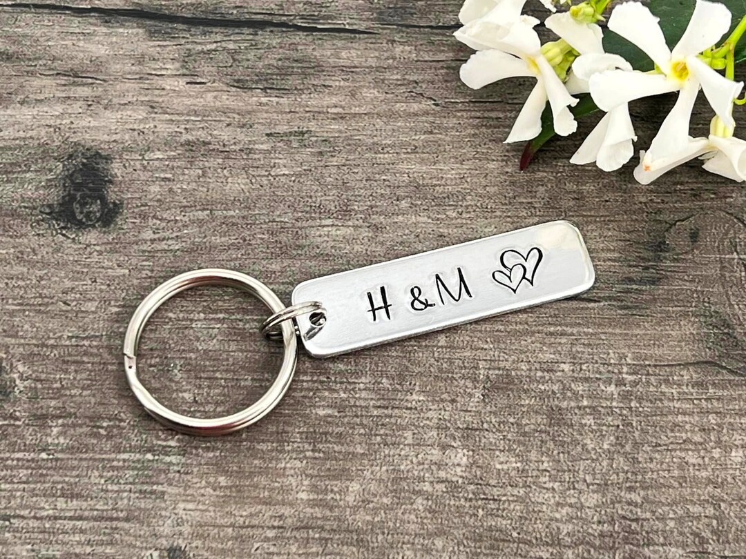 Couples Keyring Initial Keyring Boyfriend Girlfriend Gift Etsy
