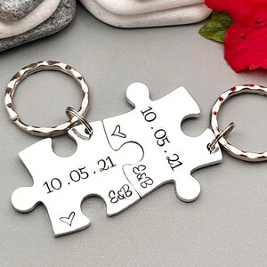 Couples Gift, Puzzle Keyring, Special Date Personalised Keyring, Relationship, Wedding, Anniversary, Valentines Gift image 7