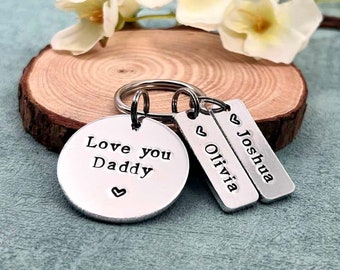 Love You Daddy Keyring, Daddy Dad Grandad Personalised Keyring, Father's Day Gift