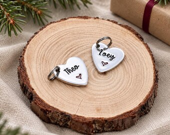 Personalised Christmas Gift Tag, Mini Tree Decoration, Reusable Heart Name Tag