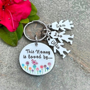 Personalised Nanny Keyring, Grandma Granny Mummy Gift, This Nanny Is Loved By, Mother&#39;s Day Gift