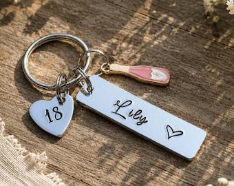 Personalised 18th Birthday Keyring, Birthday Gift for Her, Daughter Gift