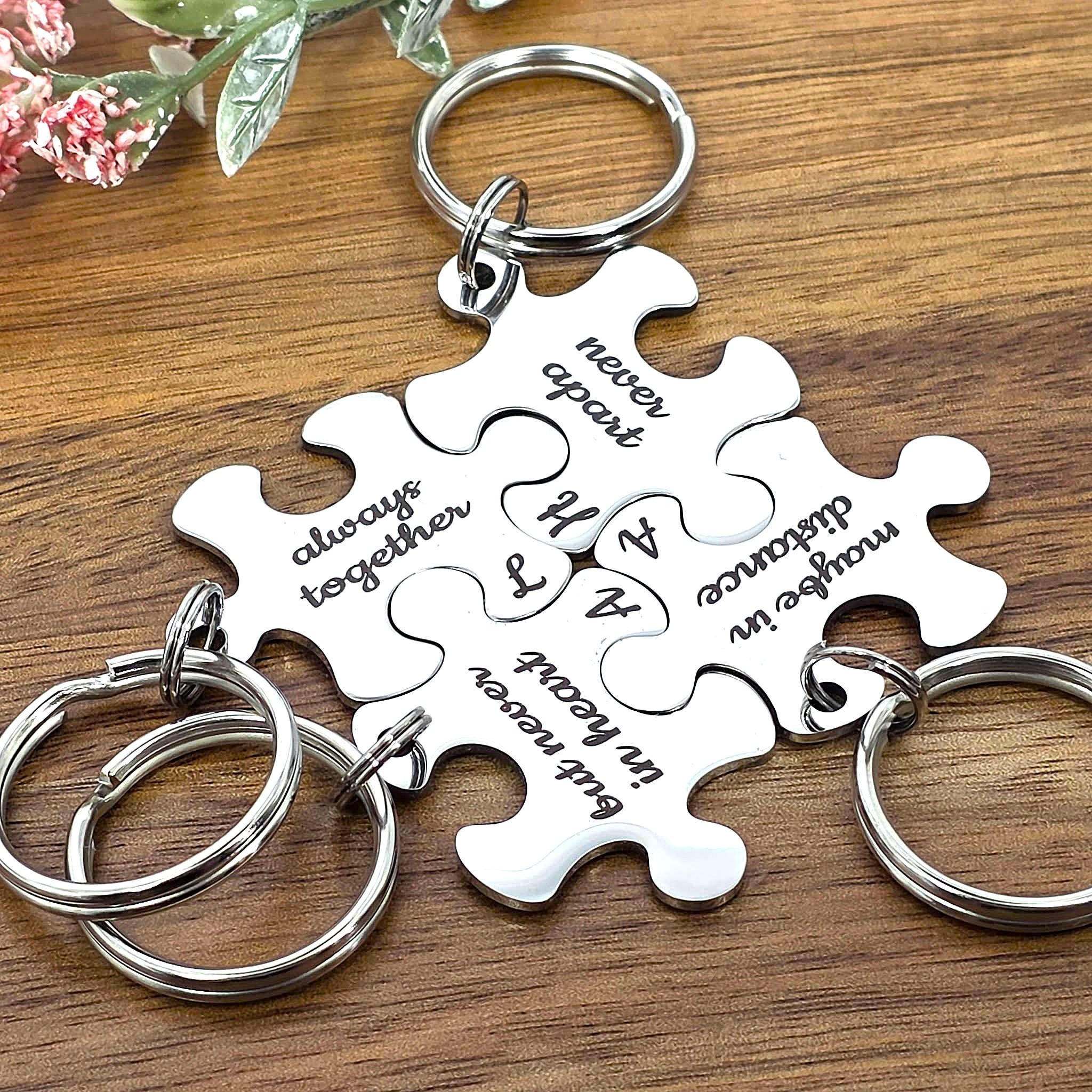 Best Friends Personalised Puzzle Keyring Set, Interlocking