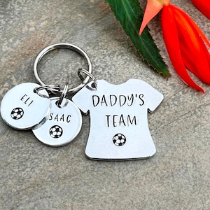 Daddy Gift, Daddy's Team, Football Player Lover Keyring, Grandad Keyring, Personalised Father's Day Gift