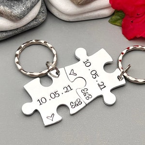 Couples Gift, Puzzle Keyring, Special Date Personalised Keyring, Relationship, Wedding, Anniversary, Valentines Gift image 9