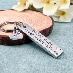 New Driver Keyring, Drive Safe Personalised Keyring, Valentines Gift for Him, Couples Boyfriend Gift