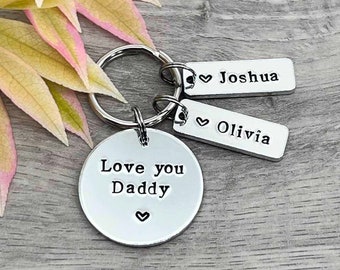 Love You Daddy Keyring, Daddy Dad Grandad Personalised Keyring, Father's Day Gift