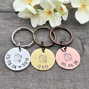 New Home Keyring, Our First Home Tag, Personalised Housewarming Moving in Gift