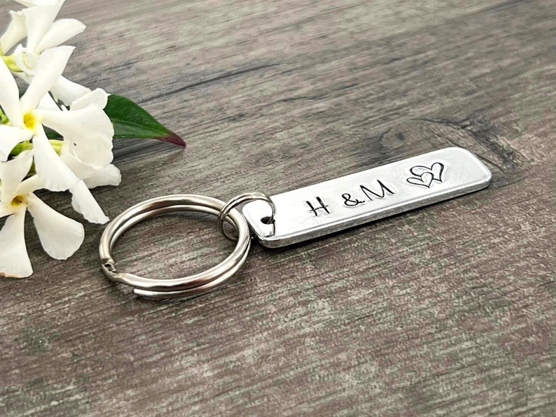 Couples Keyring, Initial Keyring, Boyfriend Girlfriend Gift, Valentine's Wedding, Anniversary Gift image 2