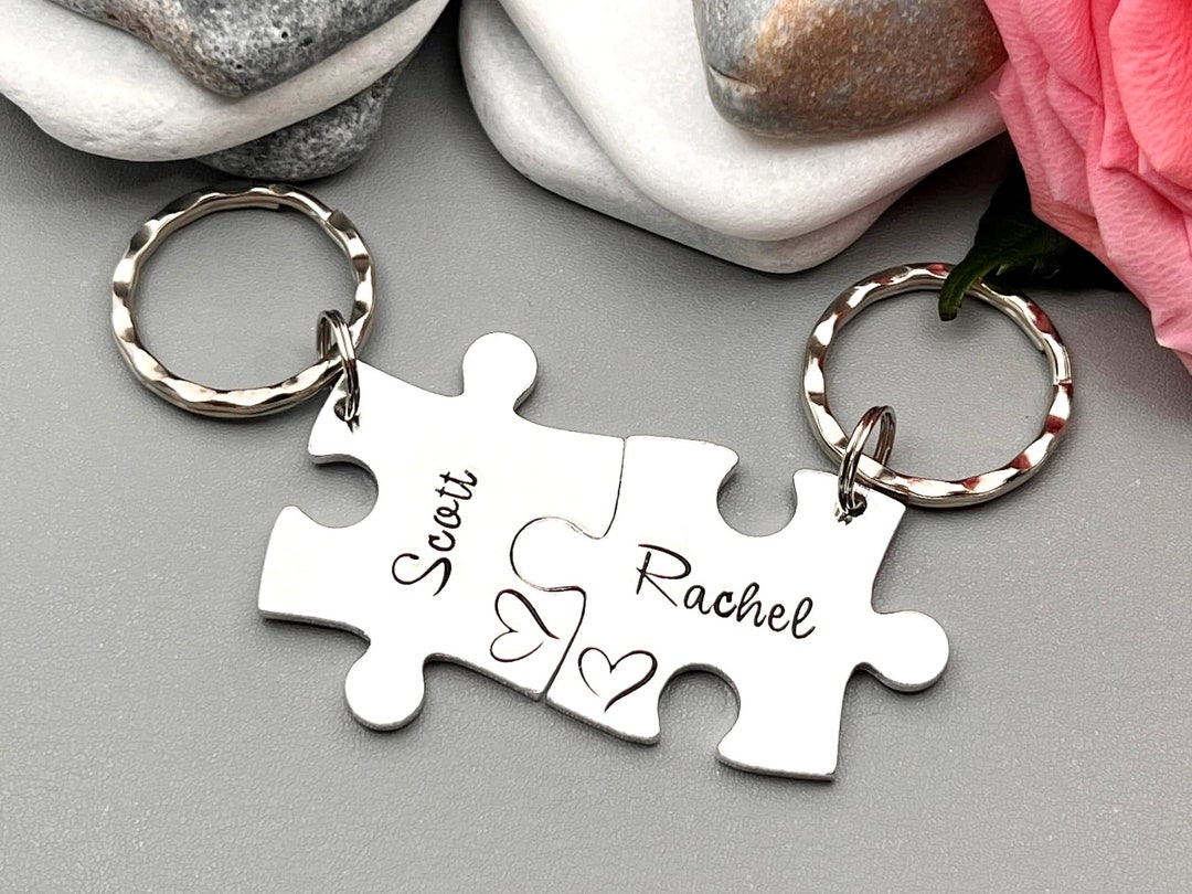 Couples Keyring, Personalised Best Friends Puzzle Keyring, Relationship ...