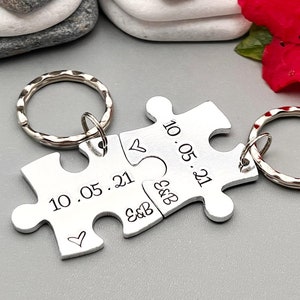 Couples Gift, Puzzle Keyring, Special Date Personalised Keyring, Relationship, Wedding, Anniversary, Valentines Gift image 10