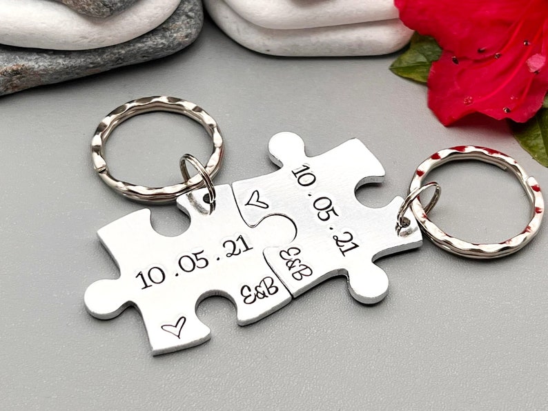 Couples Gift, Puzzle Keyring, Special Date Personalised Keyring, Relationship, Wedding, Anniversary, Valentines Gift image 10