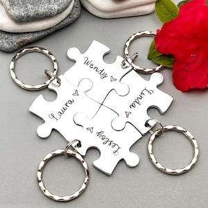Best Friends Gift, Couples Keyring, Personalised Puzzle Keyring, Wedding Anniversary Valentine&#39;s Family Gift