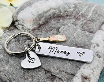 Girls 18th Birthday Gift, Personalised Birthday Keyring