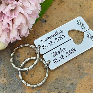 Couples Keyrings, Matching Keyrings, Special Date, Relationship, Wedding, Anniversary, Valentines Gift, Personalised Keyrings Keychains