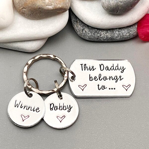 This Daddy Belongs To Keyring, Daddy Grandad Gift, Personalised Father's Day Gift