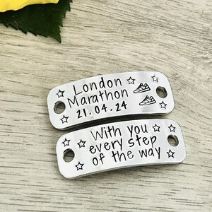 London Marathon Trainer Tags, Personalised Running Gift, Running Shoe Tag