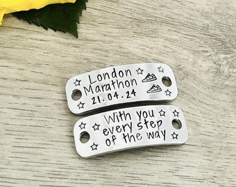 London Marathon Trainer Tags, Personalised Running Gift, Running Shoe Tag