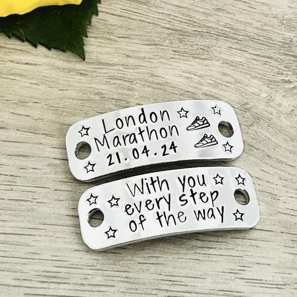 London Marathon Trainer Tags, Personalised Running Gift, Running Shoe Tag